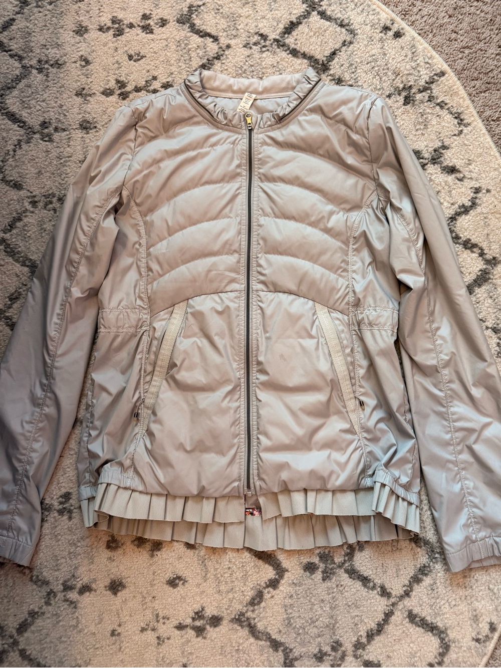 Light Gray Women's Quilted Zip Jacket